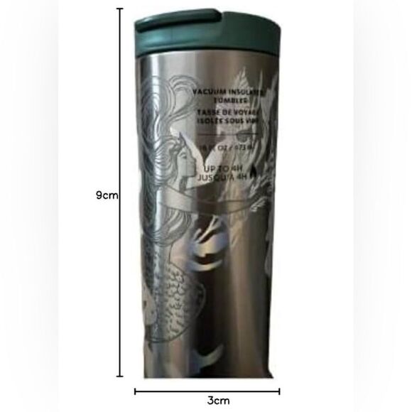 Starbucks Siren Metal 16oz Tumbler Silver and Green - Picture 5 of 5